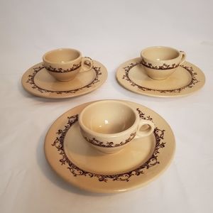 Vintage Mayer Ware Curtis China Plates and Mugs 3 Set